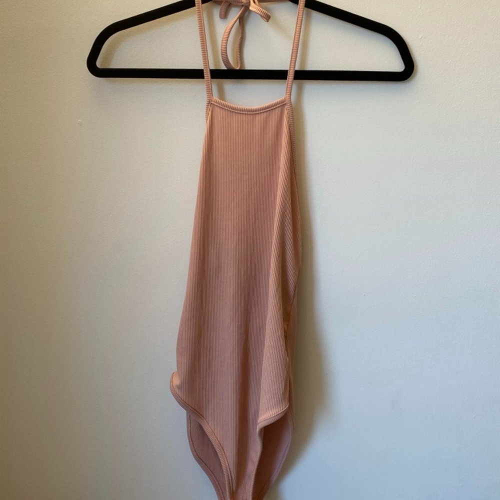 Pink Ribbed Bodysuit